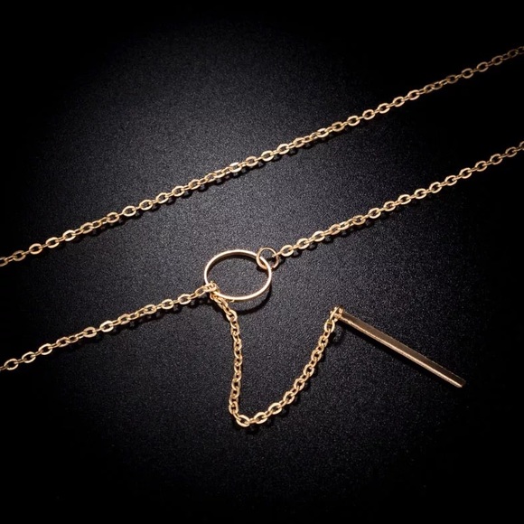 Gold Drop Simple Necklace - Picture 3 of 5